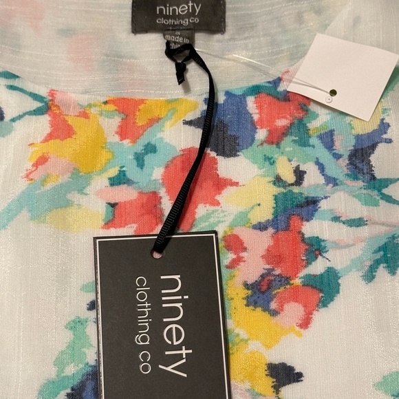 Ninety Clothing Co Sleeveless Lined Floral Top Tunic Size Small NWT - Picture 13 of 13
